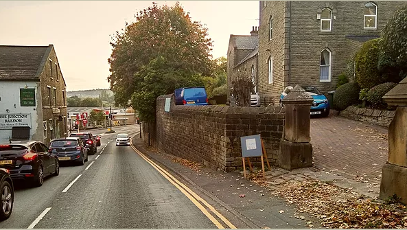 Bradford Subud Hall, view of Entrance Gate, showing Junction pub in the background